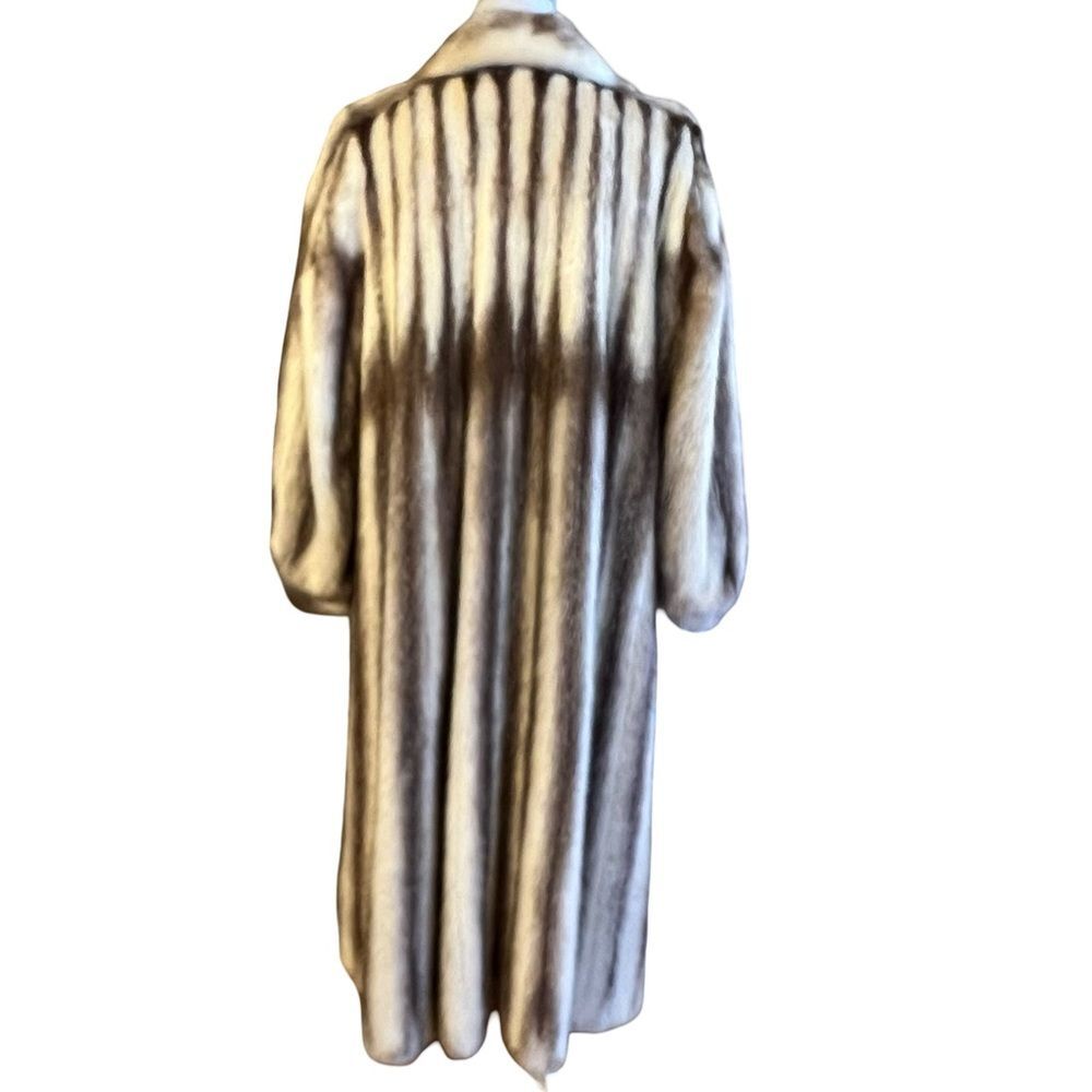 Saga Mink Natural Let Out Brown Cross Female Mink Fur Coat Size M Genuine Womens - Picture 5 of 14